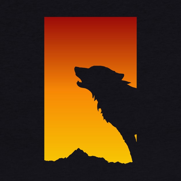 Retro Sunset Wolf Howl - Wolf Head - Wolf Lover - Howling Howl by ballhard